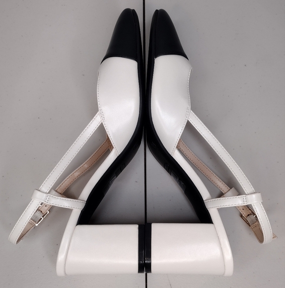 Nine West Nudora Women's Business Office Classic Slingback Cap Toe Block Heels - Picture 4 of 15